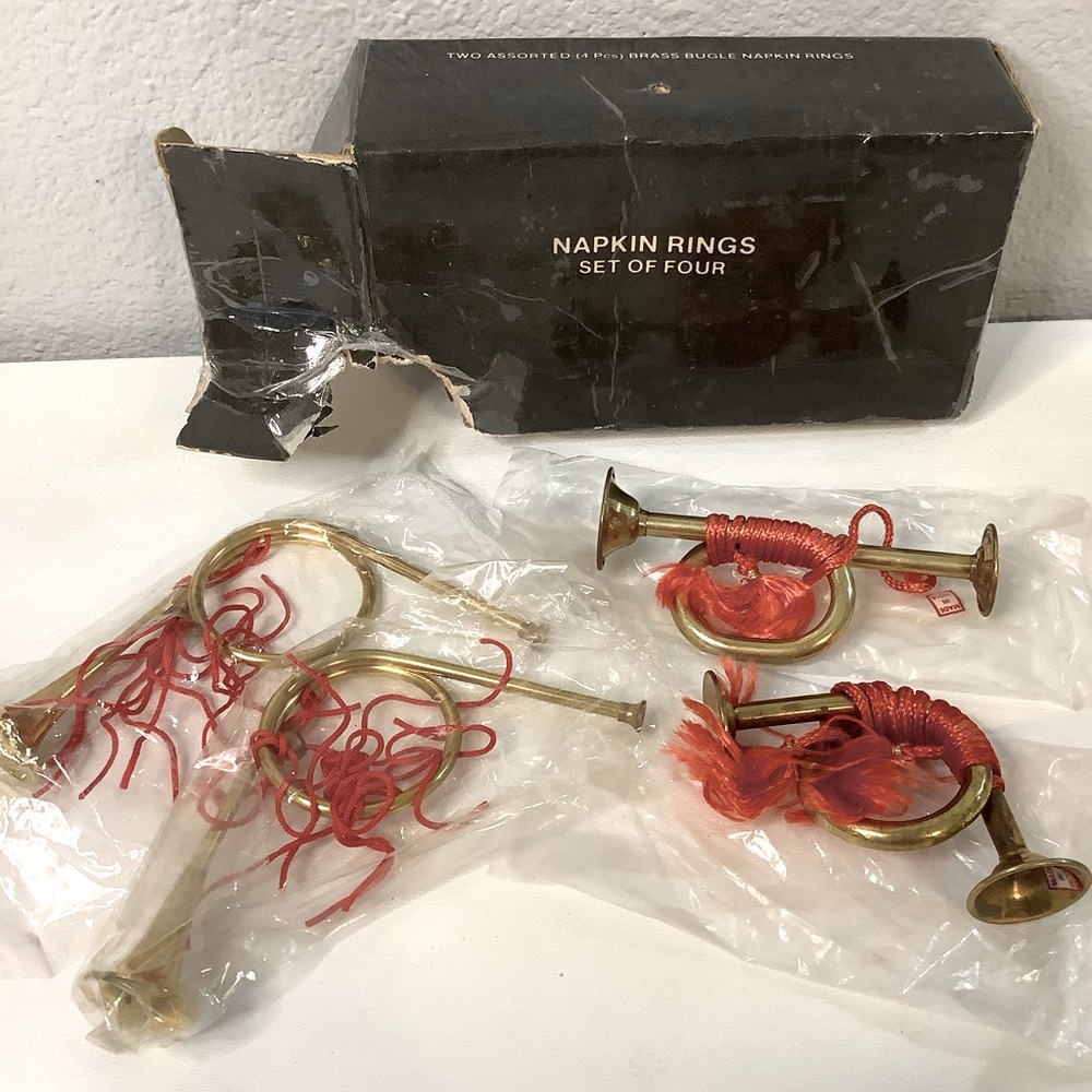 Brass Musical Instrument Ornament Miniature Vintage French Horn Bugle Christmas